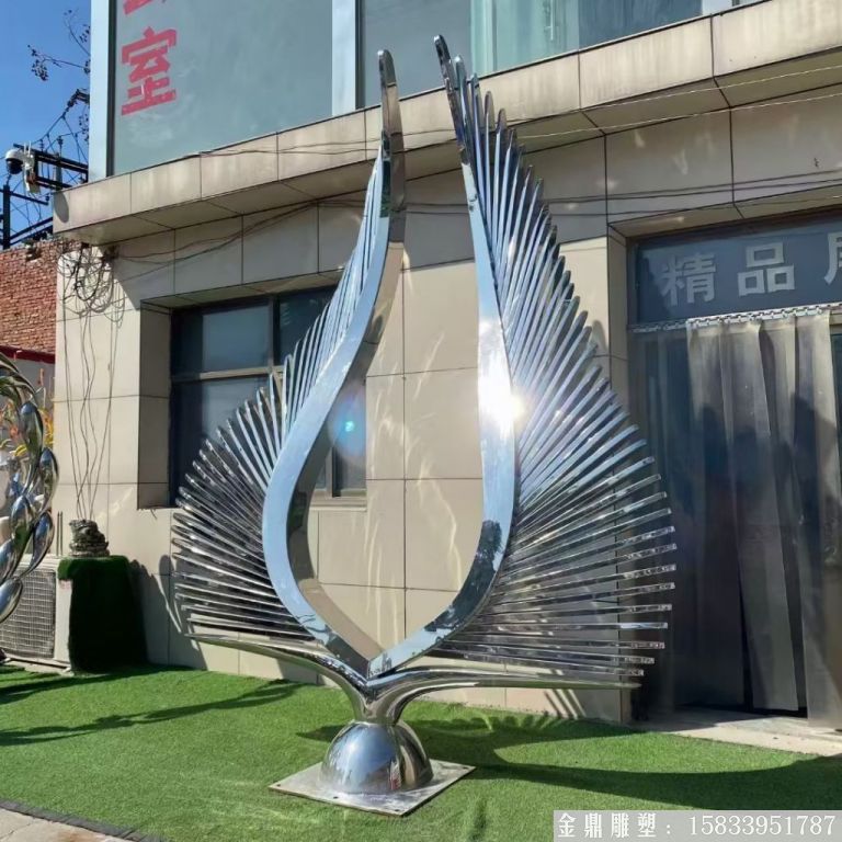 不銹鋼翅膀雕塑，異型雕塑